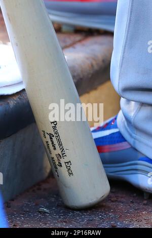 Chicago Cubs shortstop Javier Baez (9) prepares for the game against the  Colorado Rockies, June 12, 2019 in Denver. (Margaret Bowles via AP Images  Stock Photo - Alamy