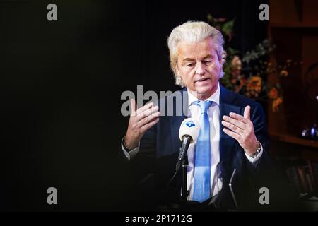 LA HAYE - le président du groupe Geert Wilders un débat télévisé dans le cadre des élections du Conseil provincial sur 15 mars. Au cours de la diffusion, des thèmes tels que le logement, la migration et la confiance dans la politique seront abordés. ANP RAMON VAN FLYMEN pays-bas - belgique Out crédit: ANP/Alay Live News Banque D'Images