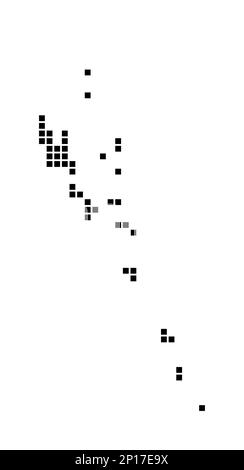 Carte de Vanuatu. Carte de Vanuatu en pointillé. Frontières du pays remplies de rectangles pour votre dessin. Illustration vectorielle. Illustration de Vecteur