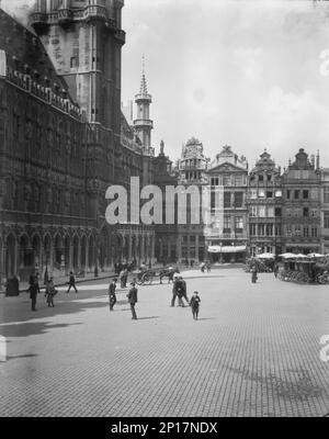 Vues sur les voyages de l'Europe, 1900s. Grand-place, Bruxelles. Banque D'Images