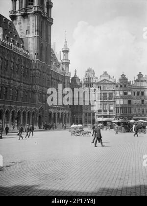 Vues sur les voyages de l'Europe, 1900s. Grand-place, Bruxelles. Banque D'Images