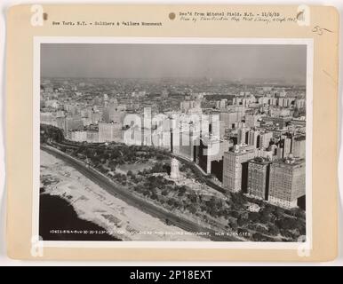 New York - Monument des soldats et marins, photographie aérienne. Banque D'Images