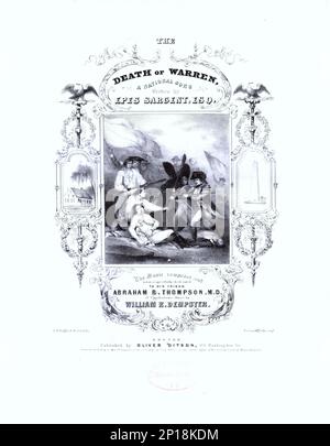 La mort de Warren, 1845 partitions lithographiées Banque D'Images