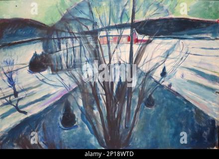 Nuit d'hiver, Ekely. Edvard Munch. 1930-1931. Banque D'Images