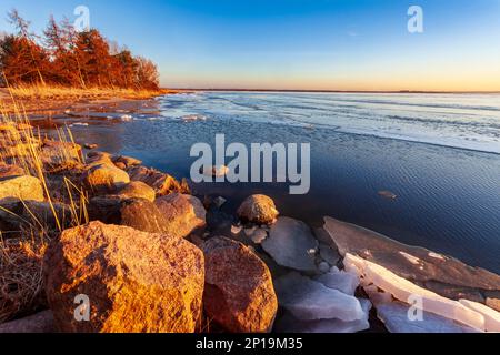 Vistule Lagoon, Pologne Banque D'Images