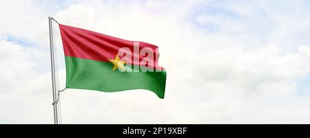 Drapeau du Burkina Faso sur fond de ciel. 3D rendu Banque D'Images