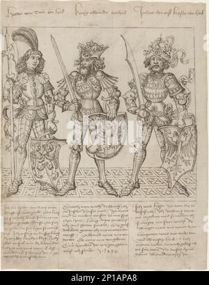 Hector de Troy, Alexandre le Grand et Jules César, 1492. Banque D'Images