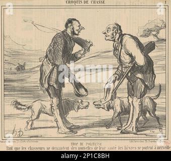 Trop de politesse, 19th Century.Hunting Sketches - trop de politesse. Banque D'Images