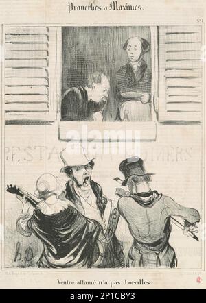 Ventre affam&#xe9; n'a pas d'orleilles, 19th Century.ventre affamé n'a pas de orteils. Banque D'Images