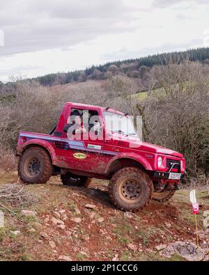 Février 2023 - essai hors route de l'ADWC à Chewton Mendip, Somerset, Royaume-Uni. Banque D'Images