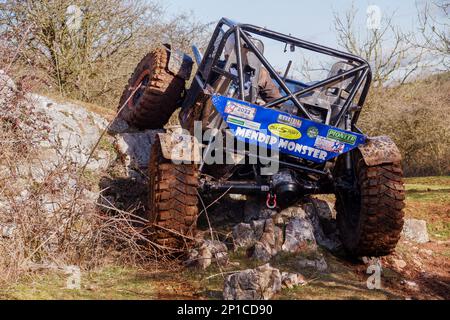 Février 2023 - essai hors route de l'ADWC à Chewton Mendip, Somerset, Royaume-Uni. Banque D'Images