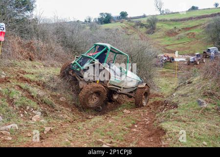 Février 2023 - essai hors route de l'ADWC à Chewton Mendip, Somerset, Royaume-Uni. Banque D'Images