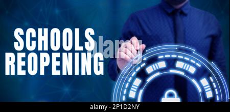 Réouverture des écoles de texte d'écriture manuscrite. Le mot pour les classes est terminé pour le moment étant la fin de la journée d'école Banque D'Images