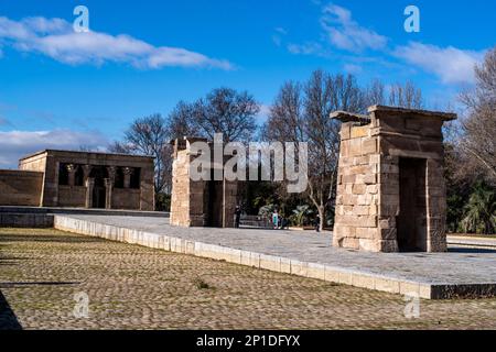 Temple de Debod, ruines égyptiennes à Madrid, Espagne. Banque D'Images