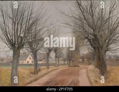 Une route près de Vinderod, Zélande, 1898. Banque D'Images