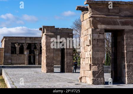 Temple de Debod, ruines égyptiennes à Madrid, Espagne. Banque D'Images