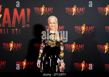 Rome, Italie, 03th mars 2023, Zachary Levi, Lucy Liu, Rachel Zegler et Helen Mirren assister à la première de Shazam! Fureur des dieux à la Cine spatiale Banque D'Images