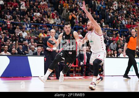 Forum d'Assago, Milan, Italie, 03 mars 2023, Kostas Sloukas (OLYMPIACOS PIRÉE) pendant EA7 Emporio ArmaniMilano vs Olympiacos - Basketball Eurole Banque D'Images