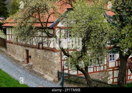 Vue sur la ville de Blankenburg dans les montagnes Harz Banque D'Images