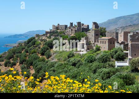 Vathia, Mani, Lakonia, Péloponnèse, Grèce Banque D'Images