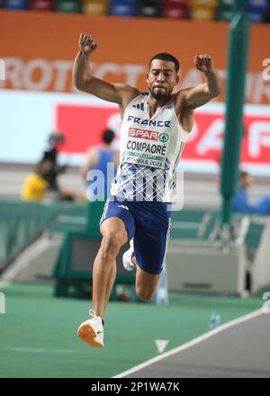 Istanbul, Turquie. 03rd mars 2023. Benjamin Compaore de France Triple saut lors des Championnats européens d'athlétisme en salle 2023 sur 3 mars 2023 à l'arène Atakoy à Istanbul, Turquie - photo Laurent Lairys/ABACAPRESS.COM crédit: Abaca Press/Alay Live News Banque D'Images