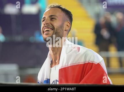 Istanbul, Turquie. 03rd mars 2023. Azeddine Habz de France finale 1500 m hommes pendant les Championnats européens d'athlétisme en salle 2023 sur 3 mars 2023 à l'aréna Atakoy à Istanbul, Turquie - photo Laurent Lairys/ABACAPRESS.COM crédit: Abaca Press/Alay Live News Banque D'Images