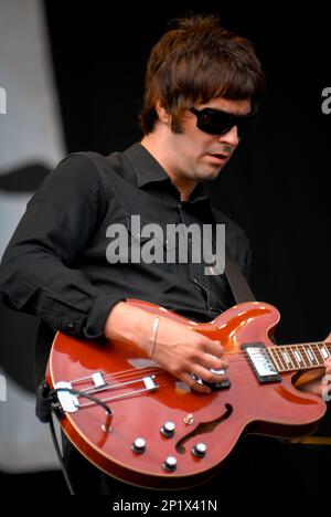 Liam Fray - Courteeners, V2008, Hylands Park, Chelmsford, Essex, Royaume-Uni - 17 août 2008 Banque D'Images