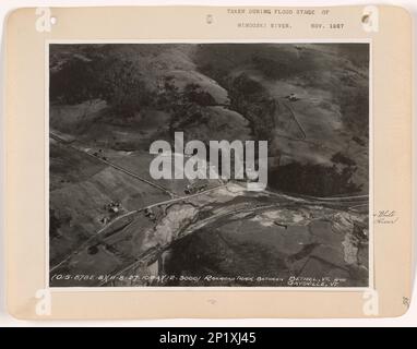 Vermont - Winooski River, photographie aérienne. Banque D'Images