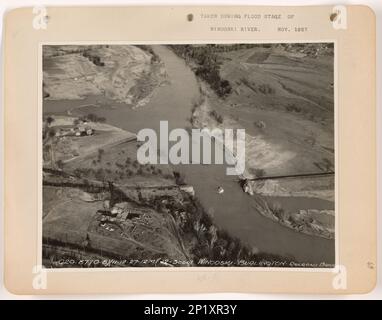 Vermont - Winooski River, photographie aérienne. Banque D'Images