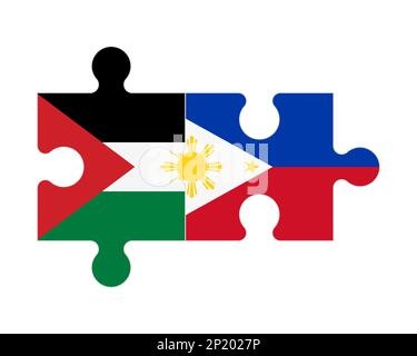 Puzzle connecté des drapeaux de la Palestine et des Philippines, vecteur Illustration de Vecteur