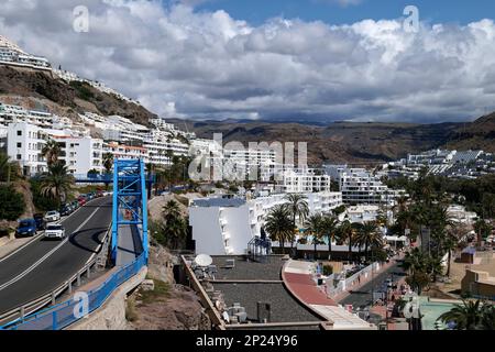 Appartements et hôtels à Playa de Puerto Rico, Gran Canaria, Iles Canaries, Espagne, Europe Banque D'Images