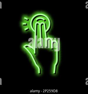 appuyez deux fois avec vos doigts sur l'illustration de l'icône en forme de néon sur l'écran du smartphone Illustration de Vecteur