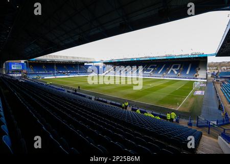 Vue générale de l'intérieur du stade Hillsborough, stade de Sheffield mercredi pendant le match Sky Bet League 1 Sheffield mercredi vs Peterborough à Hillsborough, Sheffield, Royaume-Uni, 4th mars 2023 (photo de Ben Early/News Images) Banque D'Images