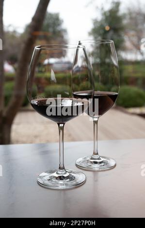 Dégustation de vins rouges de reserva rioja, visite de cave à Haro, capitale de la région viticole de Rioja, Espagne Banque D'Images