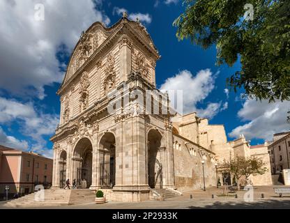Cattedrale di San Nicola, la cathédrale de Saint Nicolas, à Piazza Duomo à Sassari, Sardaigne, Italie Banque D'Images
