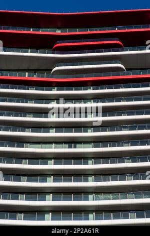 Quartier diagonal Mar dans la ville de Barcelone, architecture contemporaine Banque D'Images