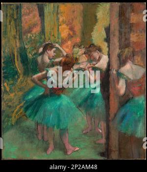 Danseurs, rose et vert. Edgar Degas. env. 1890. Banque D'Images