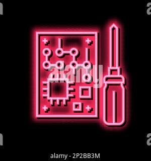 microchip fait une illustration vectorielle d'icône de couleur geek Illustration de Vecteur