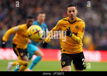 4th mars 2023 ; Molineux Stadium, Wolverhampton, West Midlands, Angleterre ; Premier League football, Wolverhampton Wanderers versus Tottenham Hotspur ; Mateus Nunes of Wolverhampton Wanderers Banque D'Images