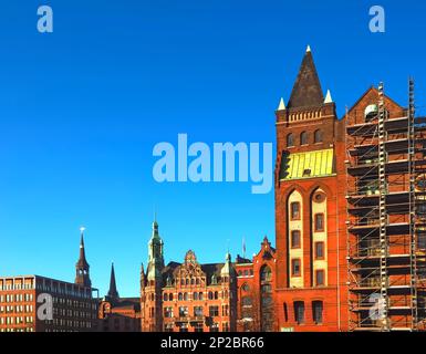 Beau bâtiment Speicherstadtrathaus à Hambourg Banque D'Images