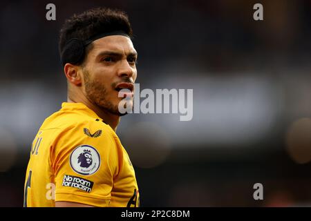 4th mars 2023 ; Molineux Stadium, Wolverhampton, West Midlands, Angleterre ; Premier League football, Wolverhampton Wanderers versus Tottenham Hotspur ; Raul Jimenez de Wolverhampton Wanderers Banque D'Images