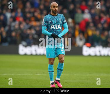 Wolverhampton, Royaume-Uni. 04th mars 2023. Lucas #27 de Tottenham Hotspur pendant le match de la Premier League Wolverhampton Wanderers vs Tottenham Hotspur à Molineux, Wolverhampton, Royaume-Uni, 4th mars 2023 (photo de Gareth Evans/News Images) à Wolverhampton, Royaume-Uni le 3/4/2023. (Photo de Gareth Evans/News Images/Sipa USA) Credit: SIPA USA/Alay Live News Banque D'Images