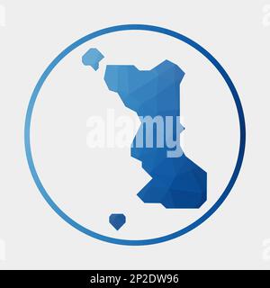 Icône de l'île Malapascua. Carte polygonale dans l'anneau de dégradé. Panneau rond de l'île de Malapascua en poly bas. Illustration vectorielle. Illustration de Vecteur