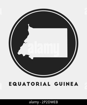 Icône de la Guinée équatoriale. Logo rond avec carte du pays et titre. Badge élégant de Guinée équatoriale avec carte. Illustration vectorielle. Illustration de Vecteur