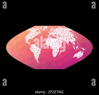 Carte du réseau mondial. McBryde-Thomas projection à surface égale sinusoïdale polaire plate. Globe filaire en projection sinusoïdale polaire plate Mt sur polarisation basse géométrique Illustration de Vecteur