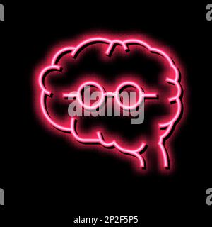 brain geek couleur icône vecteur illustration signe Illustration de Vecteur