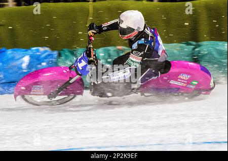 Benedikt Monn en action pendant le championnat individuel allemand de course de glace à Horst-Dohm-Eisstadion, Berlin, le vendredi 3rd mars 2023. (Photo : Ian Charles | INFORMATIONS MI) Credit: INFORMATIONS MI & Sport /Alamy Live News Banque D'Images