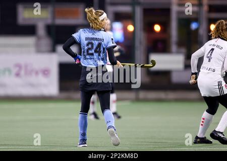 WASSENAAR, PAYS-BAS - MARS 4: EVA Drummond de HGC D1 pendant le match Tulp Hoofdklasse Dames entre HGC D1 et Amsterdam D1 à Roggewoning sur 4 mars 2023 à Wassenaar, pays-Bas (photo de Hans van der Valk/Orange Pictures) Banque D'Images