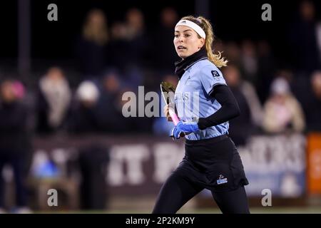 WASSENAAR, PAYS-BAS - MARS 4: EVA Drummond de HGC D1 pendant le match Tulp Hoofdklasse Dames entre HGC D1 et Amsterdam D1 à Roggewoning sur 4 mars 2023 à Wassenaar, pays-Bas (photo de Hans van der Valk/Orange Pictures) Banque D'Images