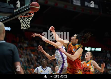 Leticia Romero de Valence Panier en action pendant la J24 Liga Femenina Endesa sur 4 mars 2023 à la salle de sport Fuente de San Luis (Valence, J24 Liga Banque D'Images